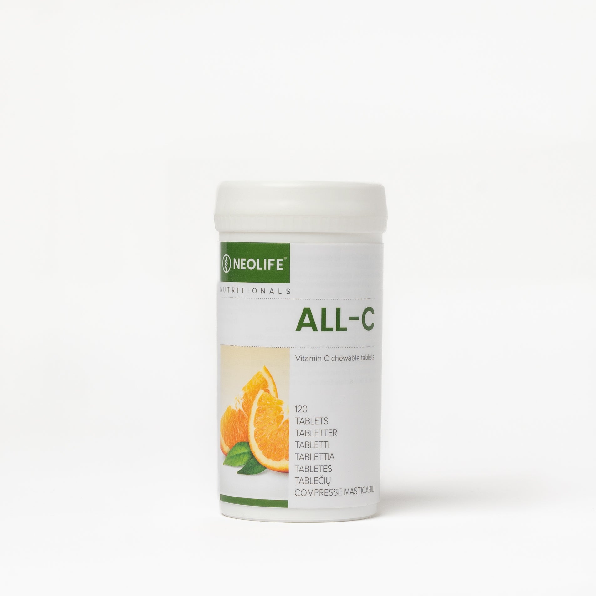 All C Neolife kramtomosios tabletės su vitaminu C visai dienai (120 tab.)