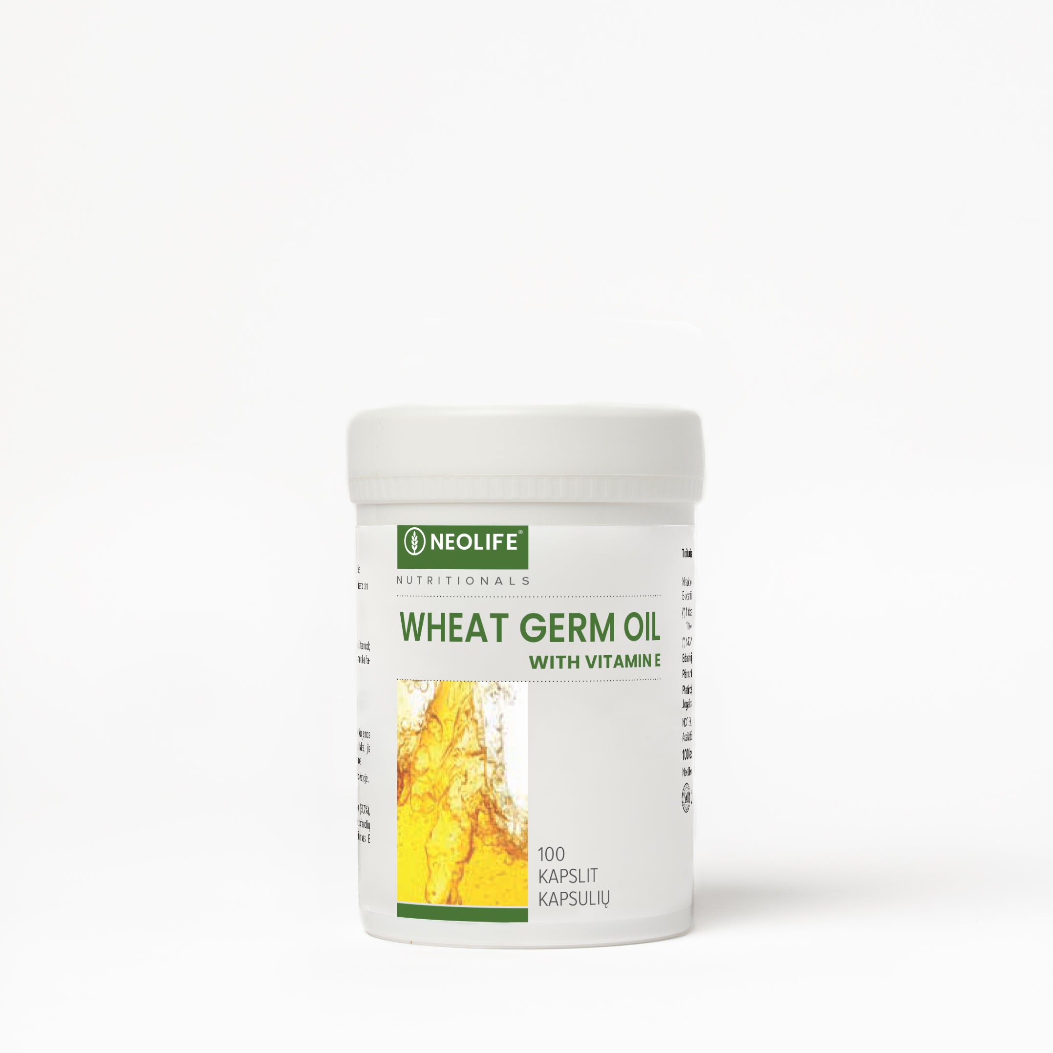 Wheat Germ Oil / Kviečių gemalų aliejus su vitaminu E NeoLife maisto papildas (100 kapsulių)