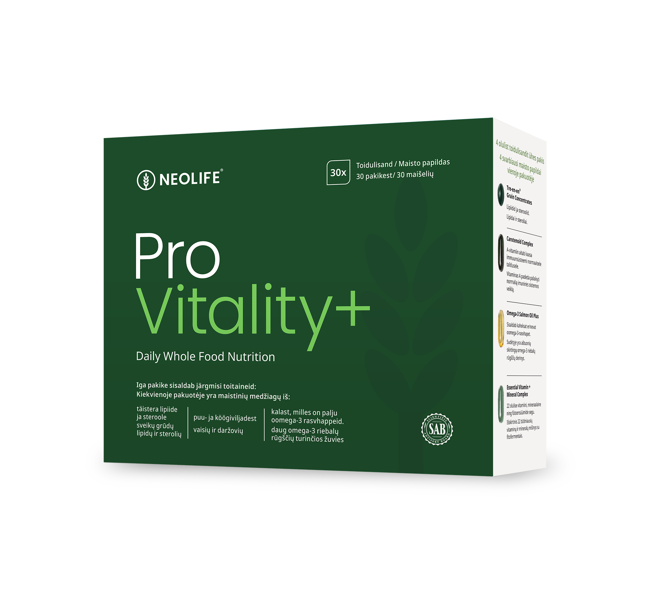Pro Vitality Plus NeoLife kompleksinis maisto papildas (30 maišelių, 120 tablečių/kapsulių)